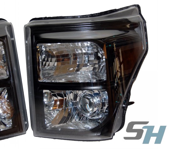 2012 Ford F350 Superduty Black Chrome HID Projector Headlamps