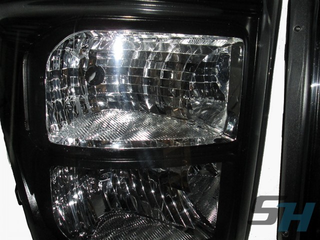 2015 Ford Superduty Black & Chrome HID Headlights Custom Painted