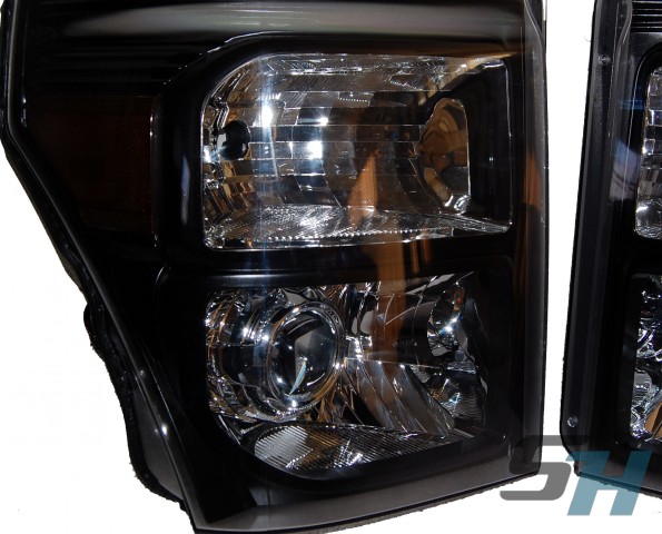 2014 Ford F250 Superduty Black Chrome HID Projector Headlights