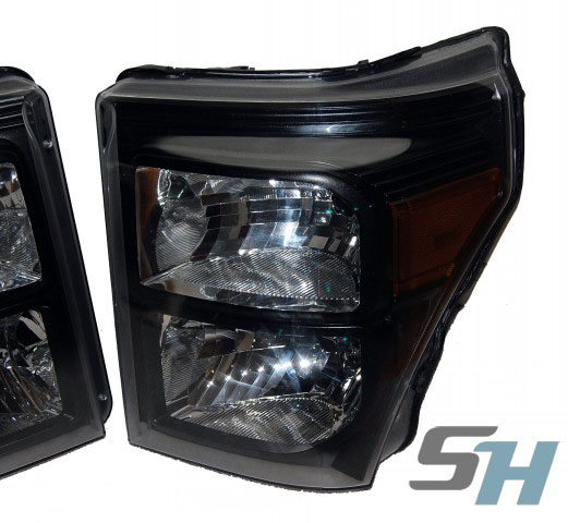 2015 Ford Superduty Black Chrome SmokedPainted Headlamps Package