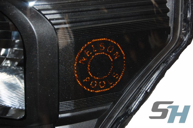 2016 Ford F250 Superduty Black & Chrome Logo Painted Headlights