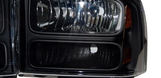 2007 Superduty Black Smoked Painted Headlights